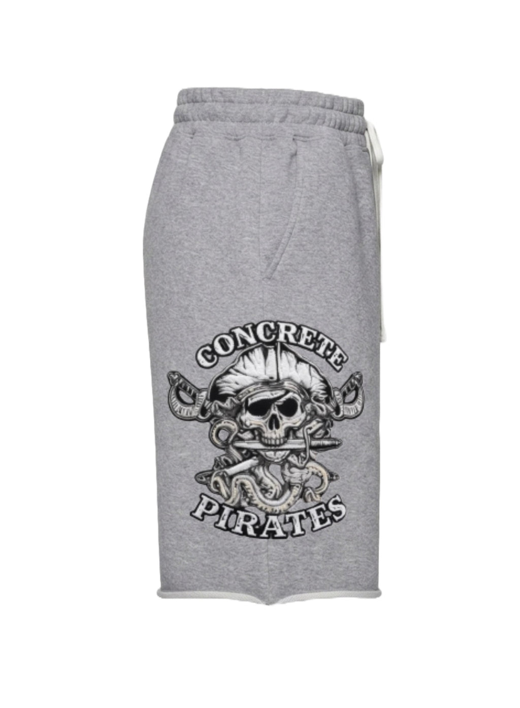 CONCRETE PIRATES RAW HEM FRENCH TERRY SHORTS