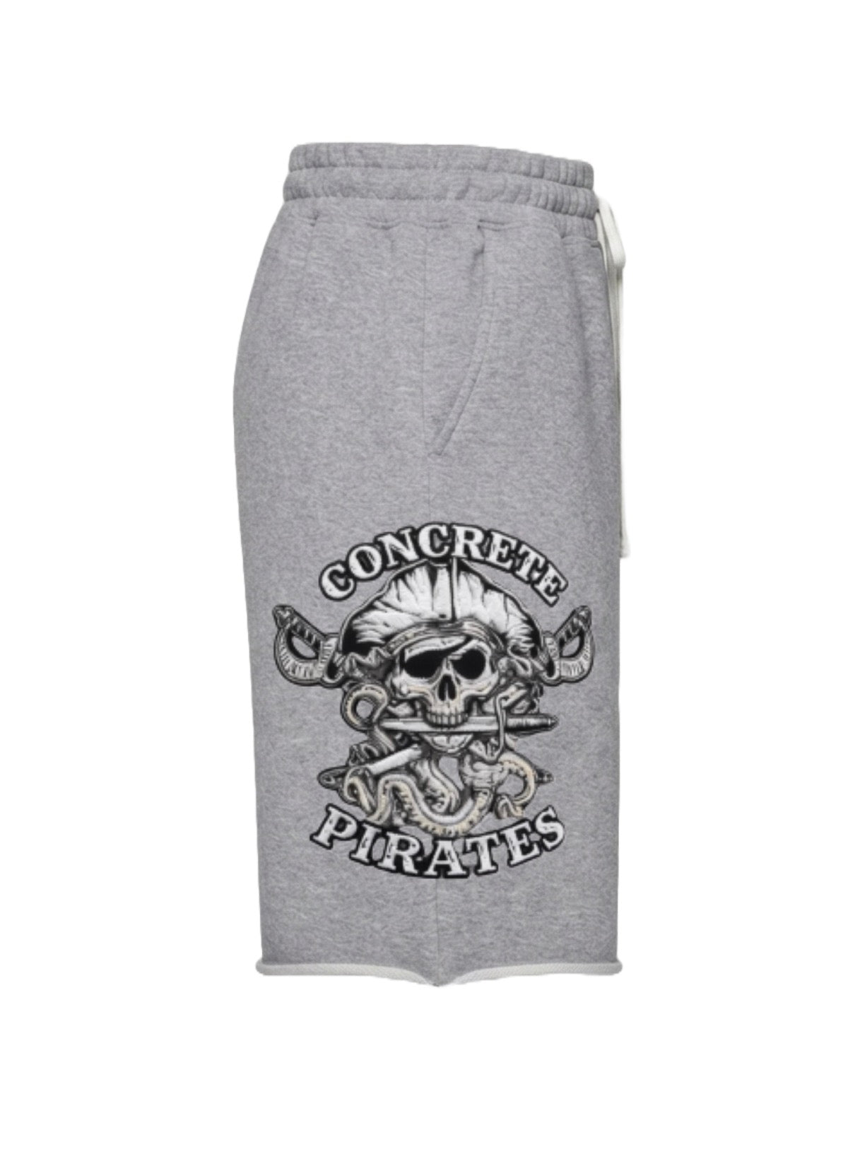 CONCRETE PIRATES RAW HEM FRENCH TERRY SHORTS