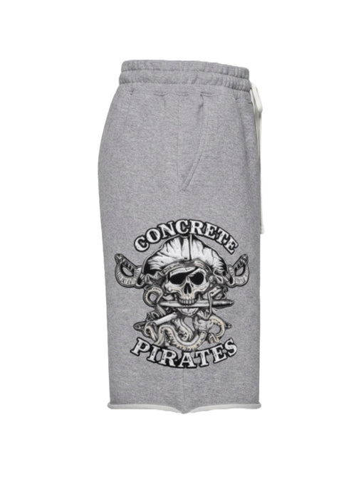CONCRETE PIRATES RAW HEM FRENCH TERRY SHORTS