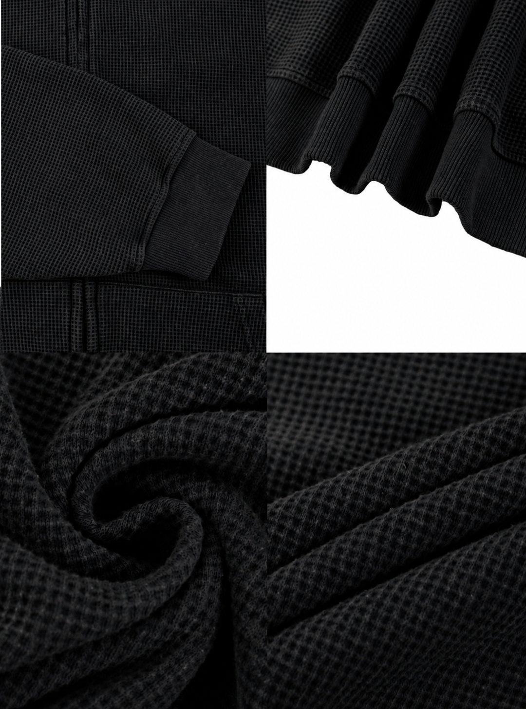 Wash Boxy Waffle Full Zip  93 Hoodie