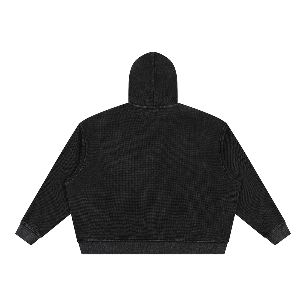 Wash Boxy Waffle Full Zip  93 Hoodie