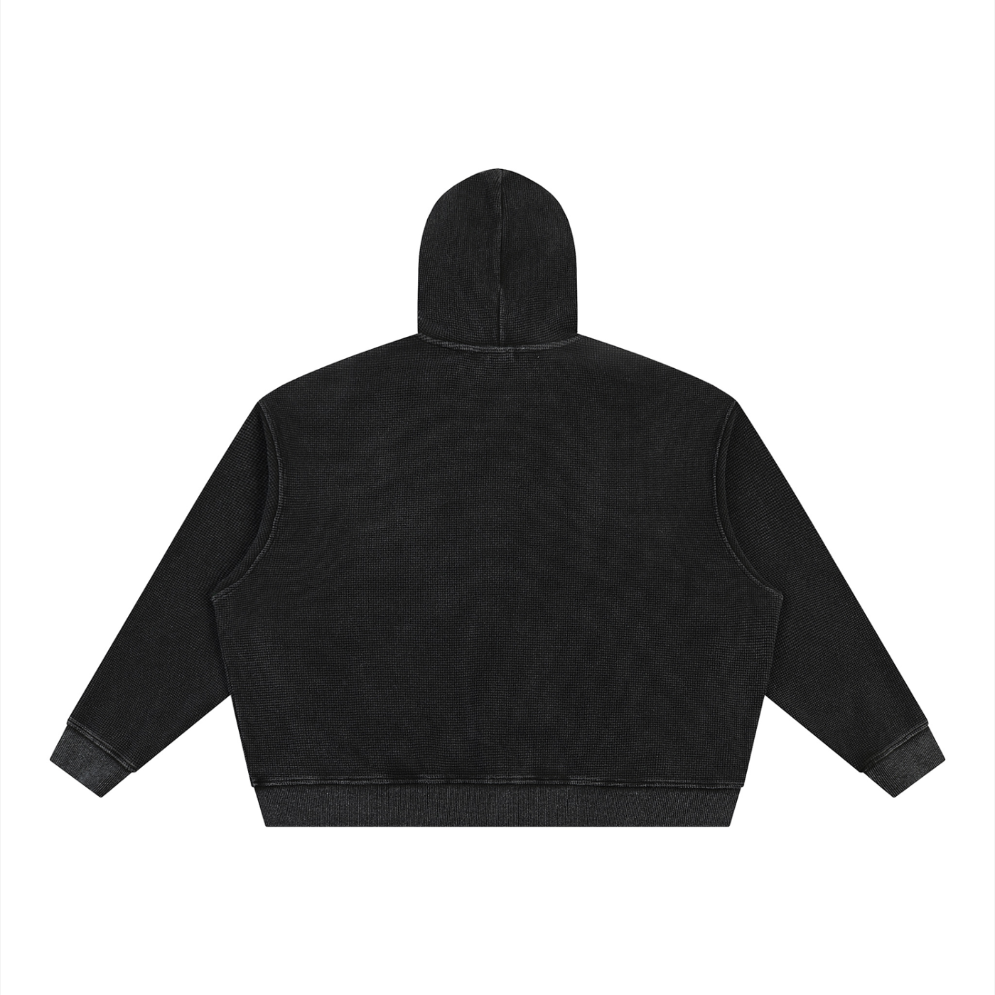 Wash Boxy Waffle Full Zip  93 Hoodie