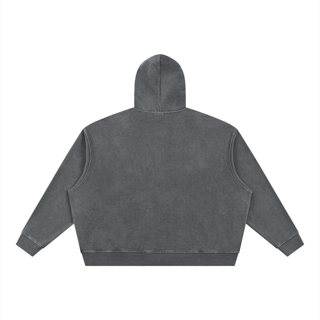 Wash Boxy Waffle Full Zip  93 Hoodie