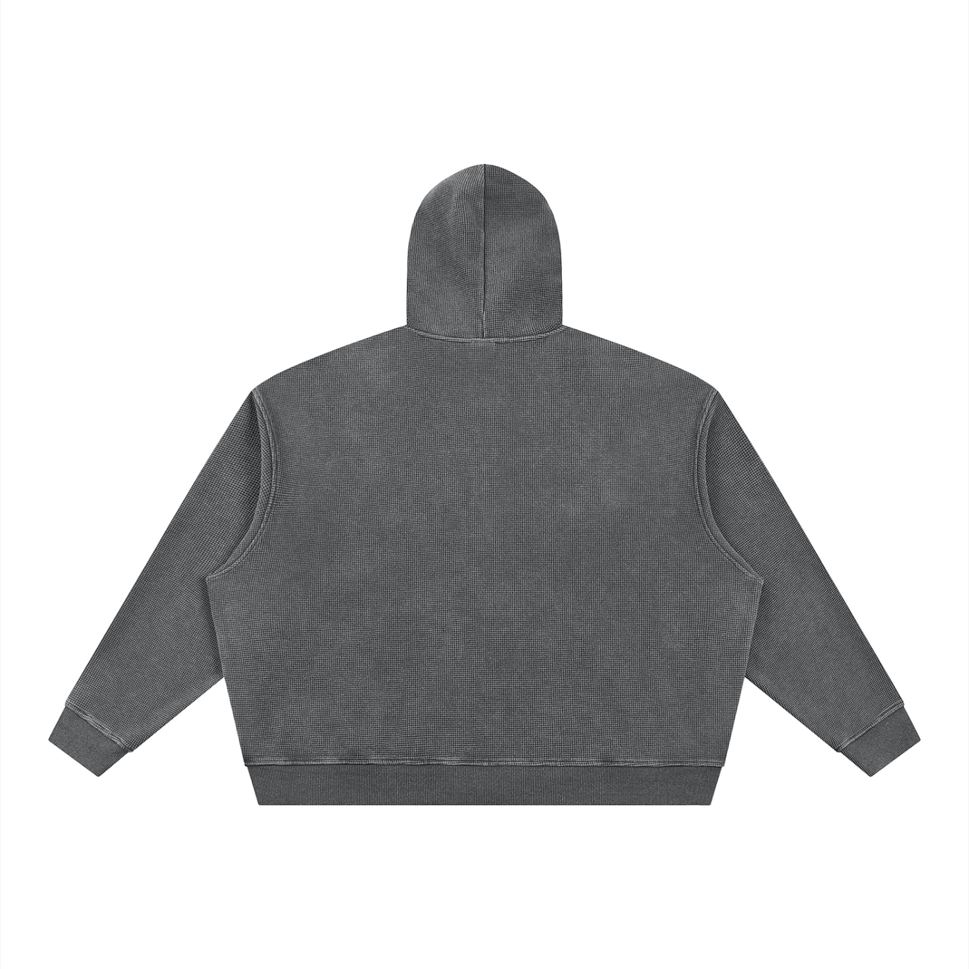Wash Boxy Waffle Full Zip  93 Hoodie
